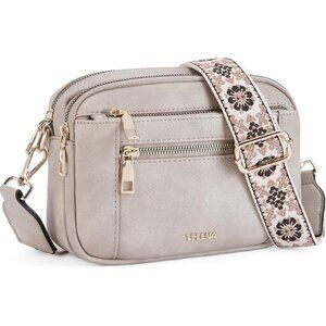 Telena Women Grey Trendy Vegan Leather Shoulder Handbags With Adjustable Strap